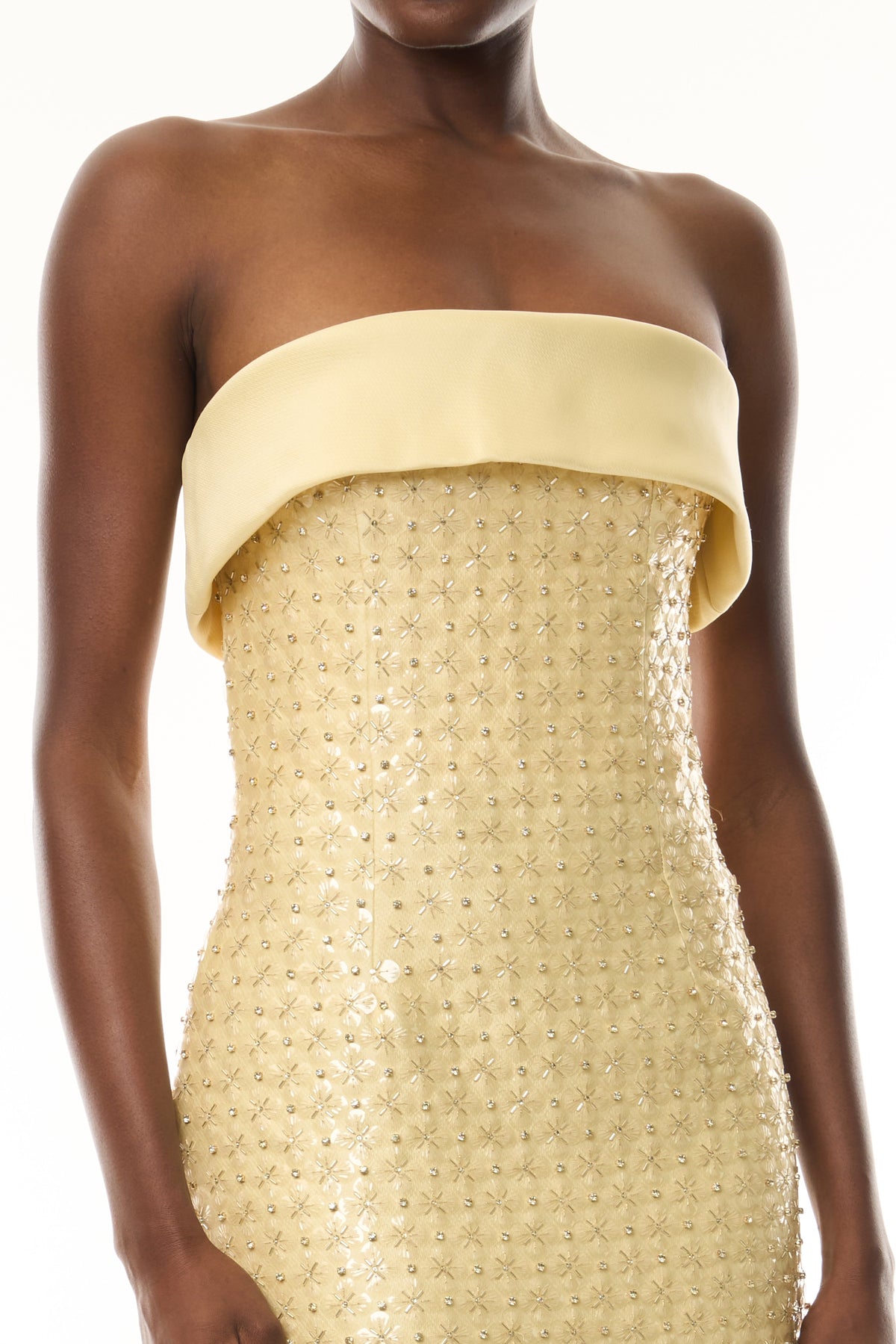Crystal Embroidered Column Dress