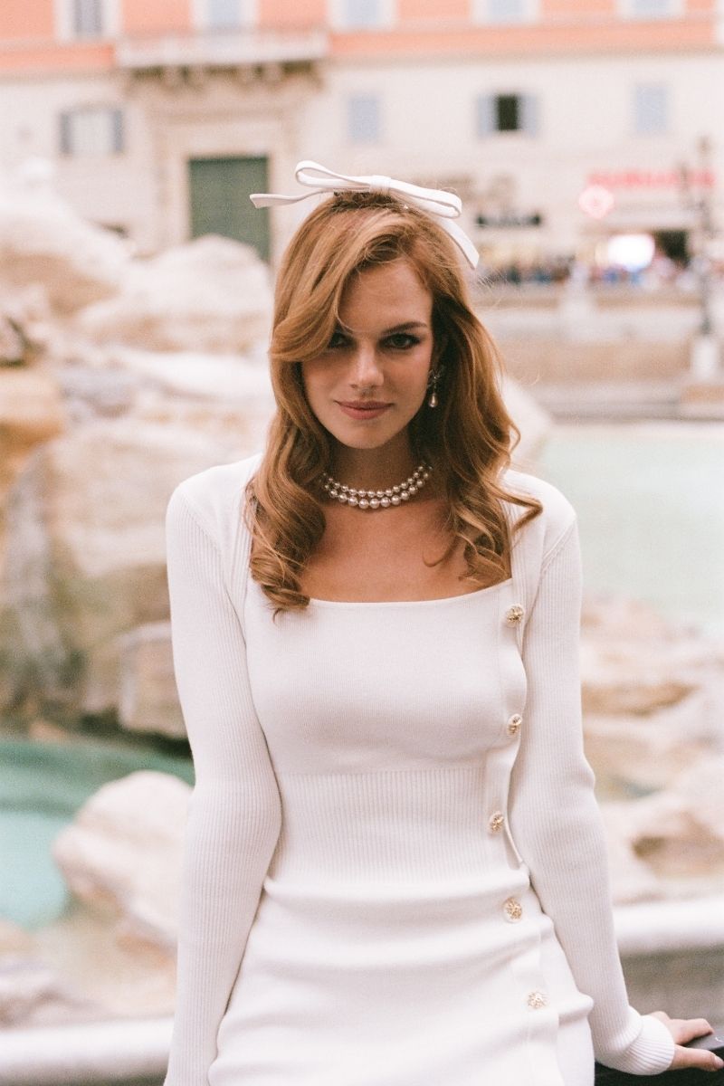 Rylee Knit Dress (White) (Final Sale)