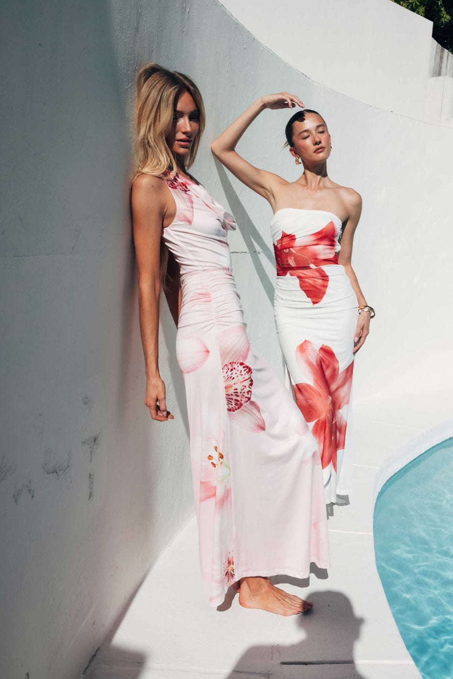 Ayanna Satin Floral Maxi Dress