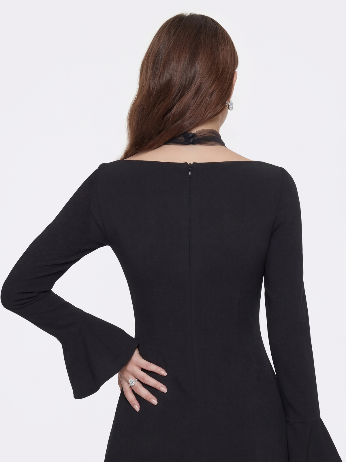 Alessandra Deep V Black Mini Dress (Final Sale)