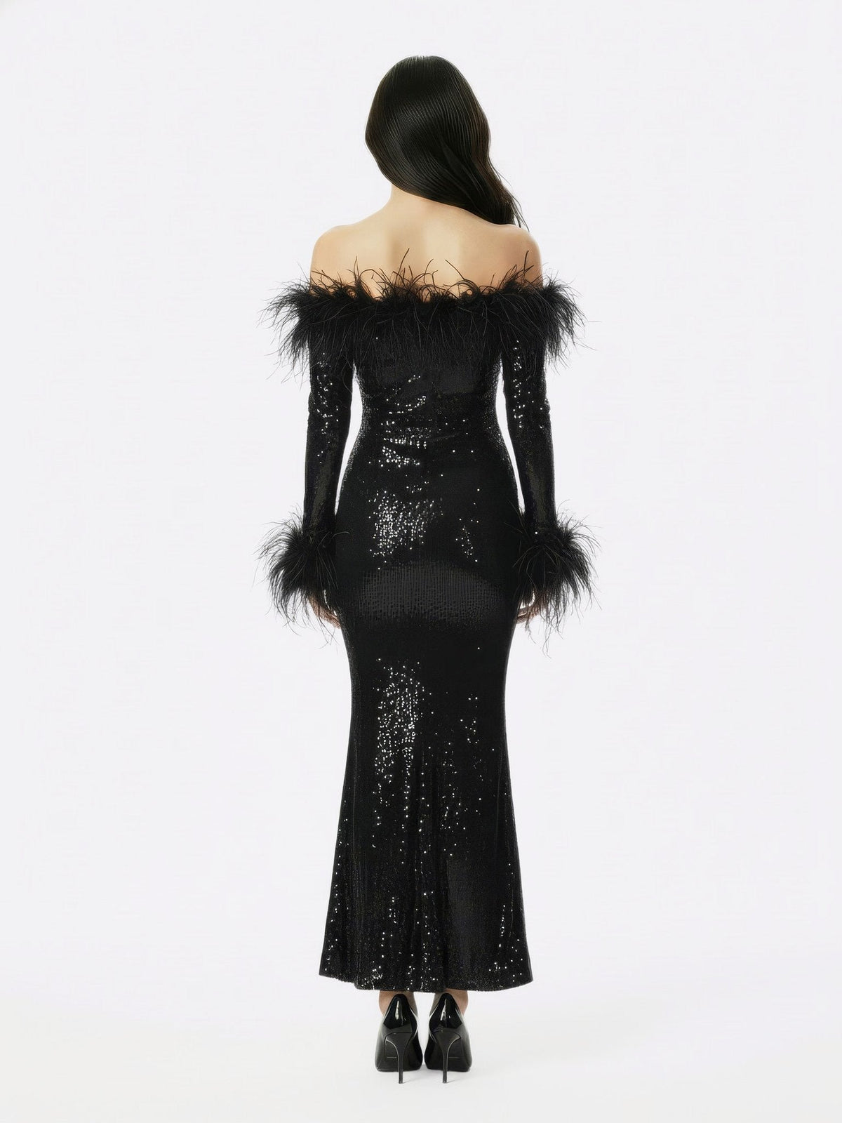 Neva Sequin Maxi Dress (Black) (Final Sale)