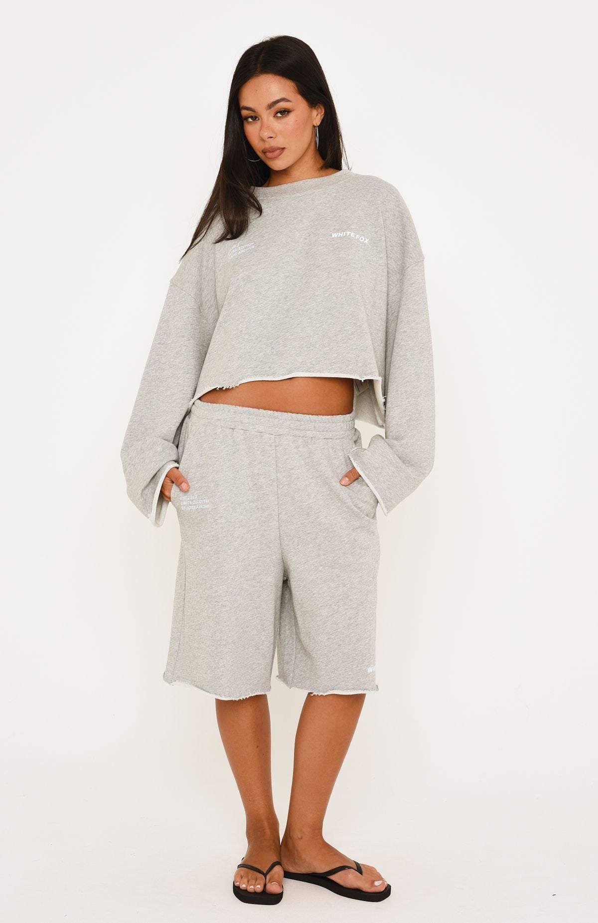 It Must Be A Sign Oversized Sweater Dark Grey Marle
