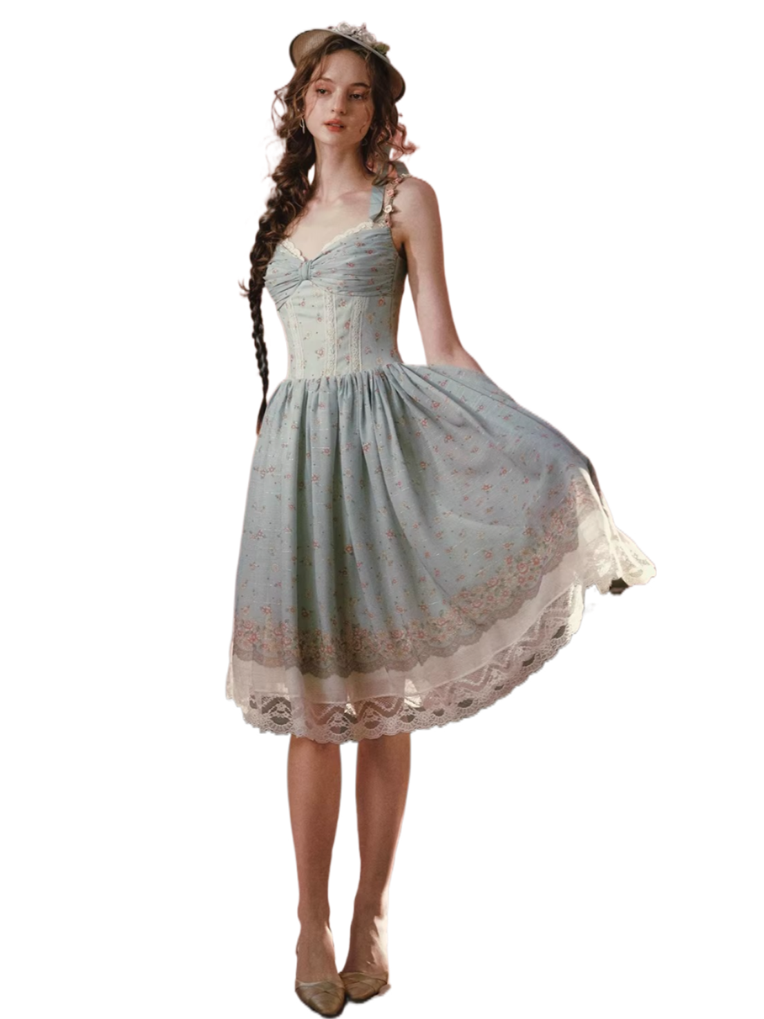 Forest Poem French Floral Slip Midi Dress | Final Sale