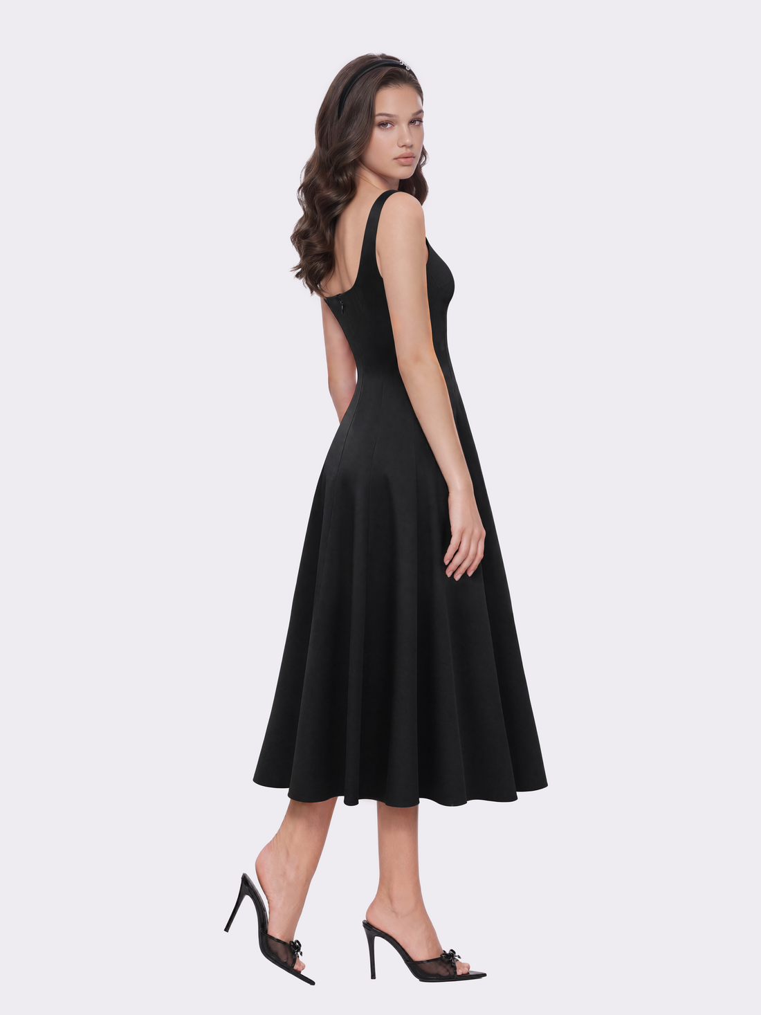 Lauren Satin Black Dress
