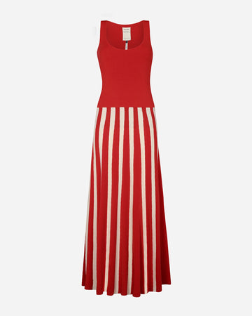 Agreste Sleeveless Maxi Dress | Red