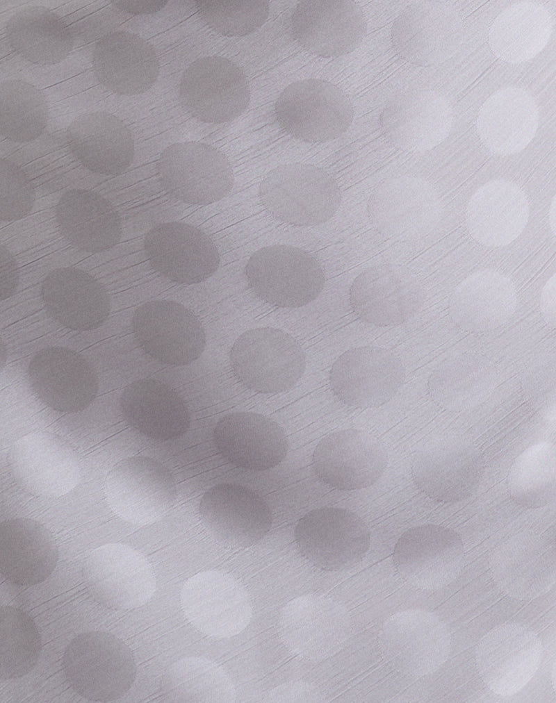 Alenya Maxi Dress in Chiffon Monochrome Silver Grey Polka