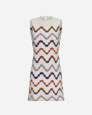 Alma Sleeveless Mini Dress | Ivory / Multi