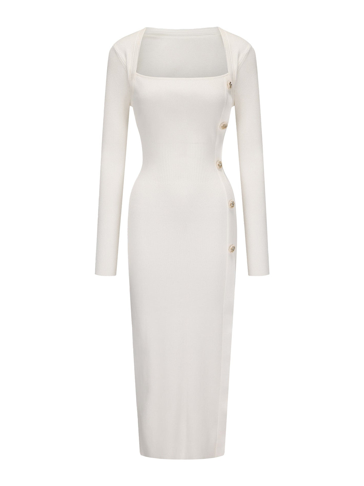 Rylee Knit Dress (White) (Final Sale)