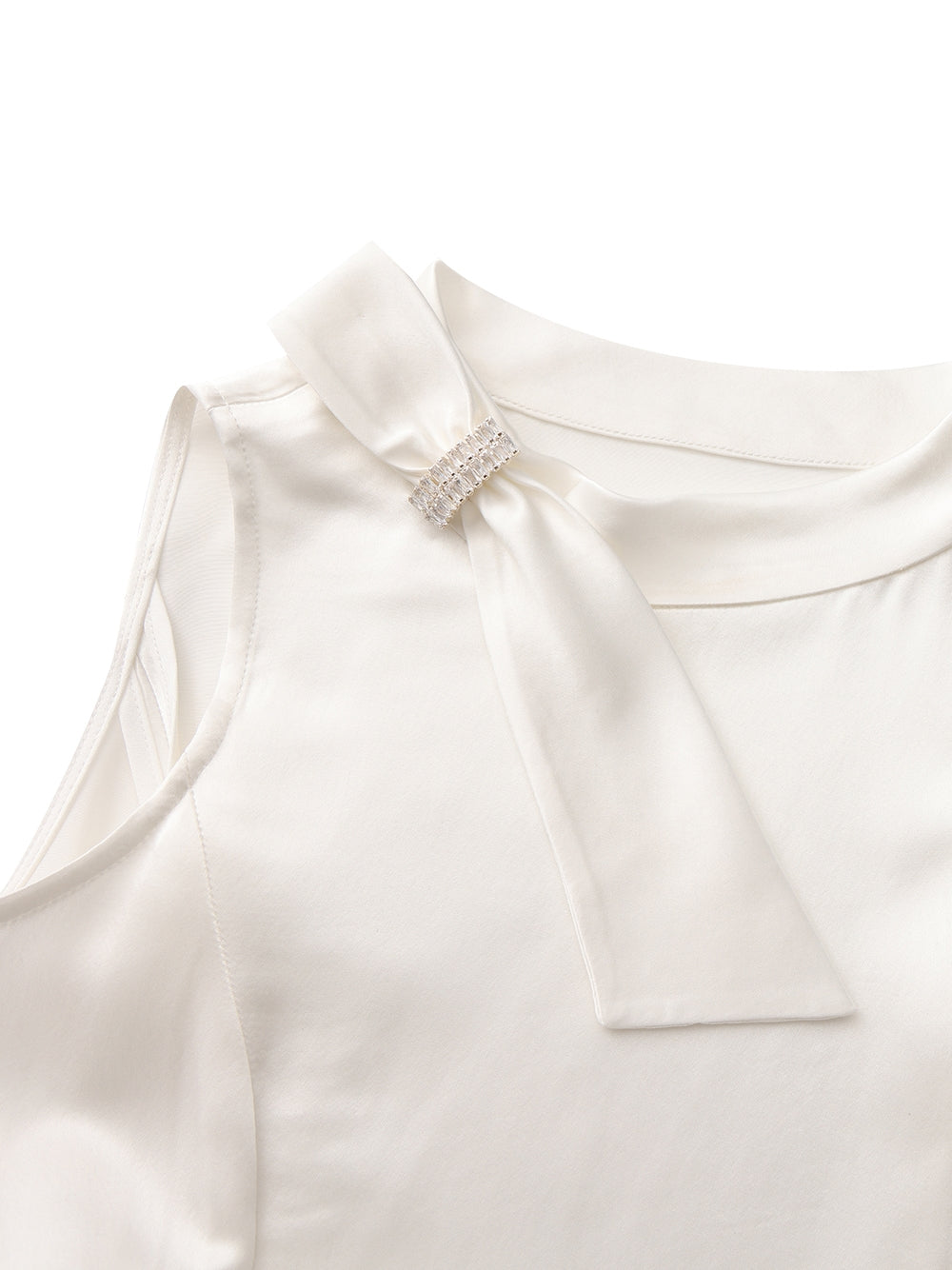 Lila Satin Mini Dress (White) (Final Sale)
