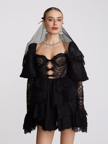 Penelope Lace Dress (Black) (Final Sale)