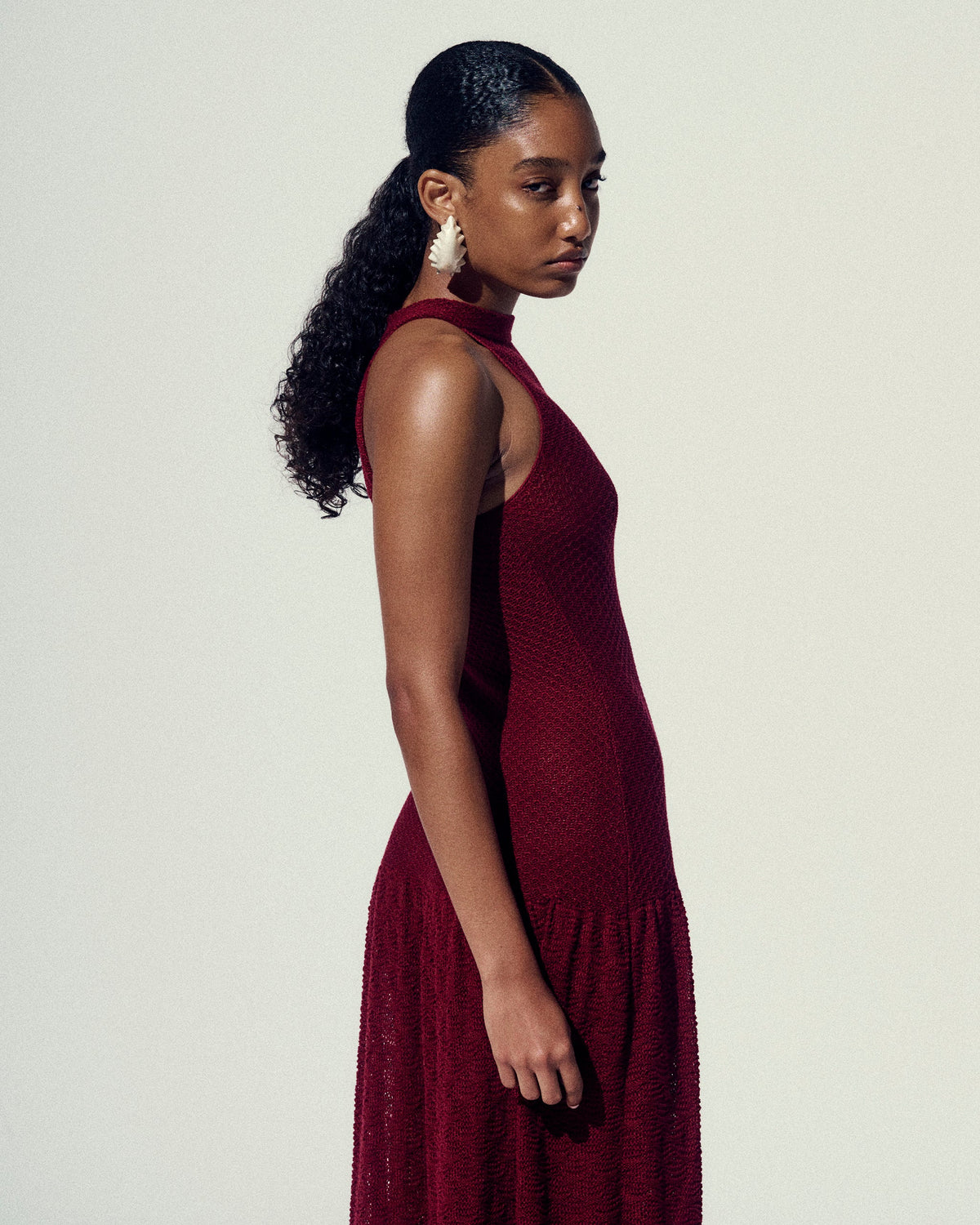 Cayo Maxi Knit Dress | Wine