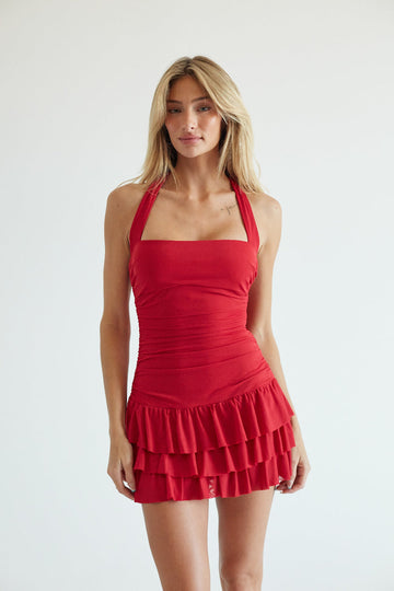 Cindy Drop Waist Ruffle Mini Dress