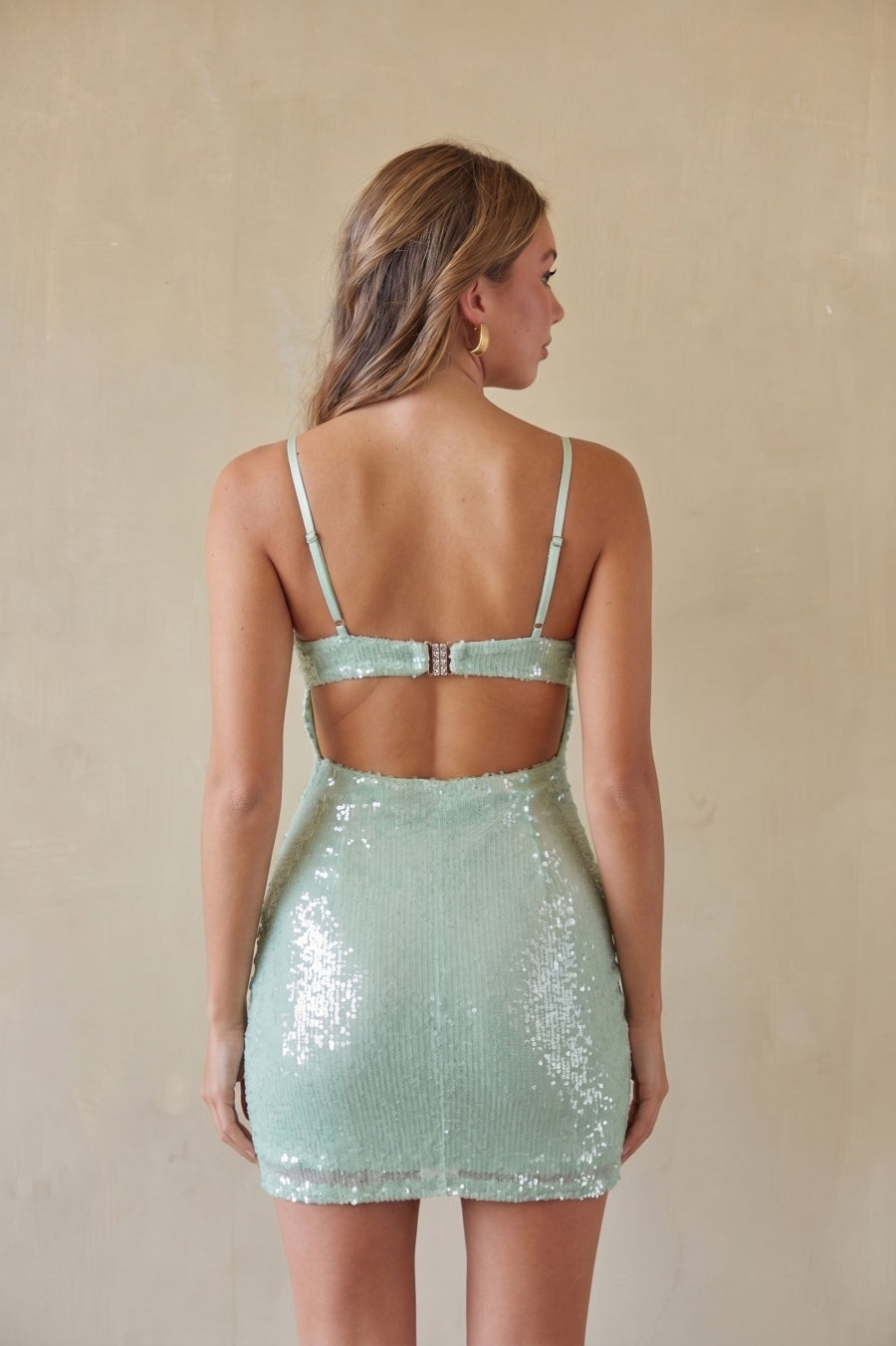 Capri Open Back Sequin Mini Dress