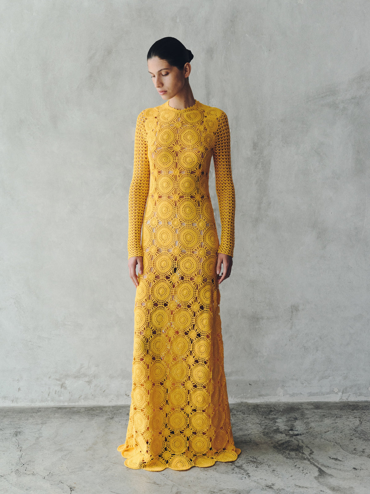 Siula Crochet Maxi Dress | Yellow | Pre-Order