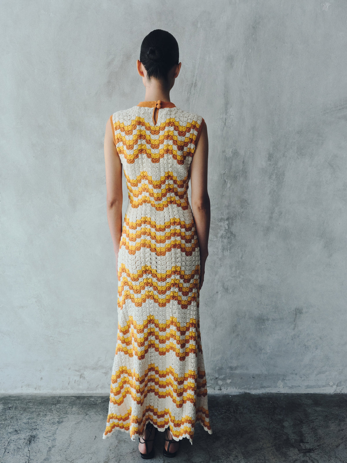 Huayna Crochet Maxi Dress | Yellow - Orange