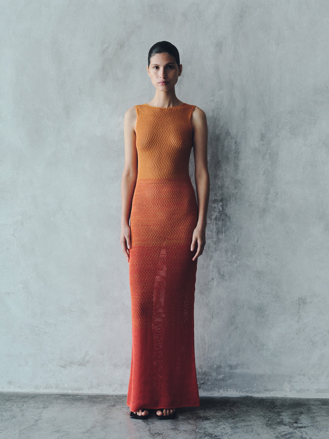Alpamayo Sleeveless Maxi Dress | Tangerine - Orange