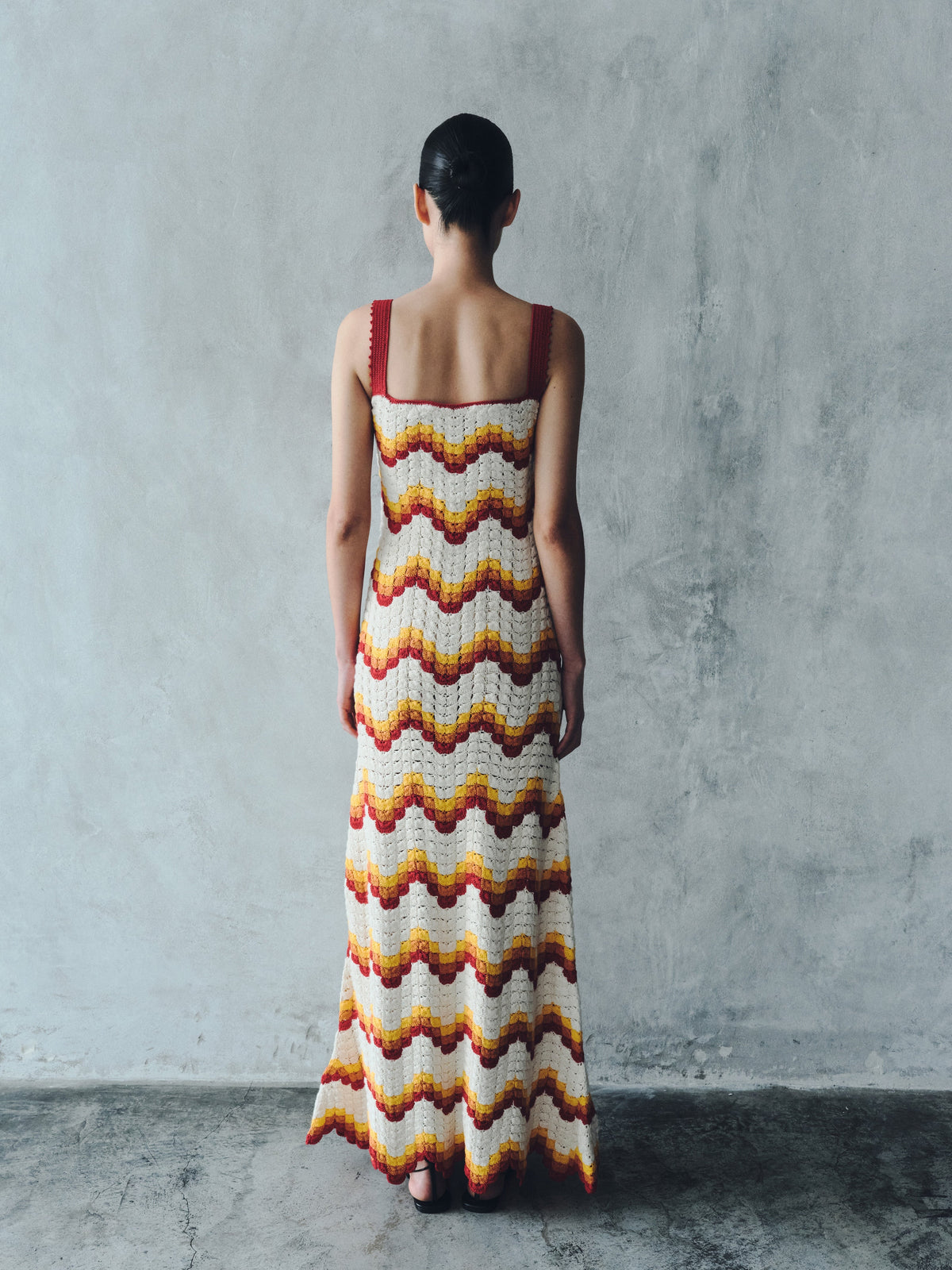 Marea Crochet Maxi Dress | Tangerine - Yellow