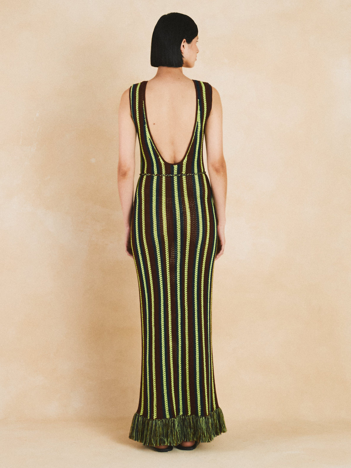Misti Sleeveless Midi Dress | Matcha/ Brown