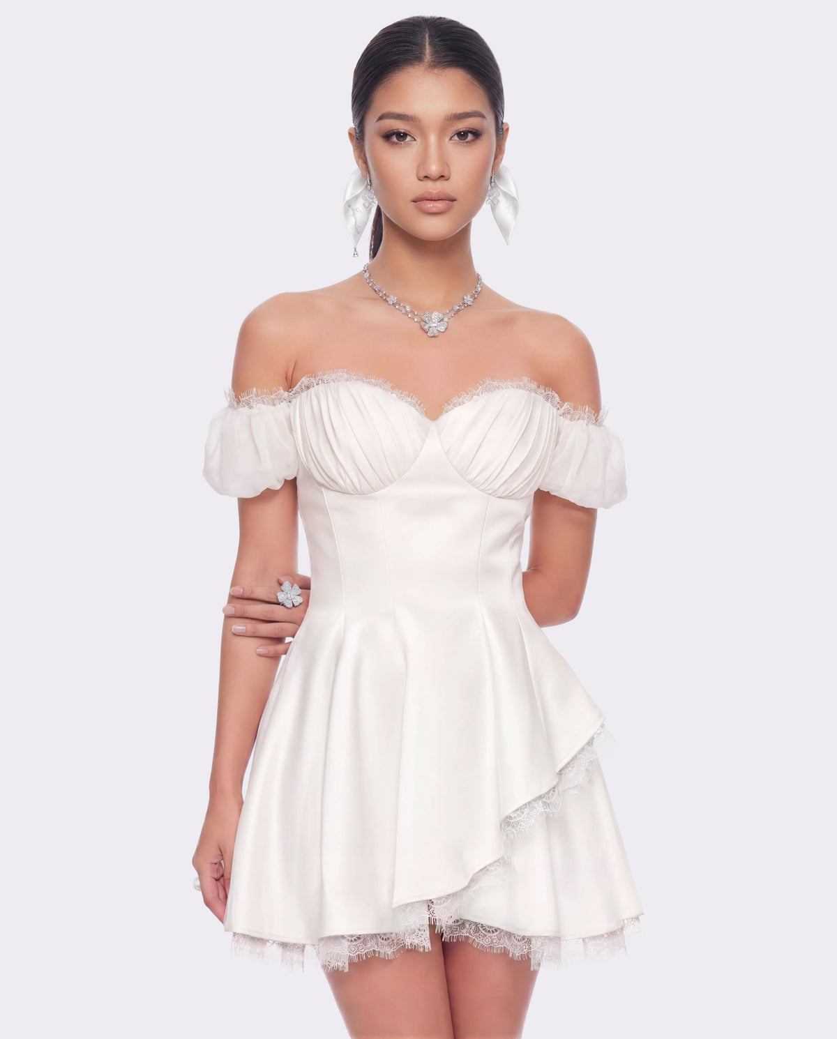 Daniella Off-Shoulder White Dress