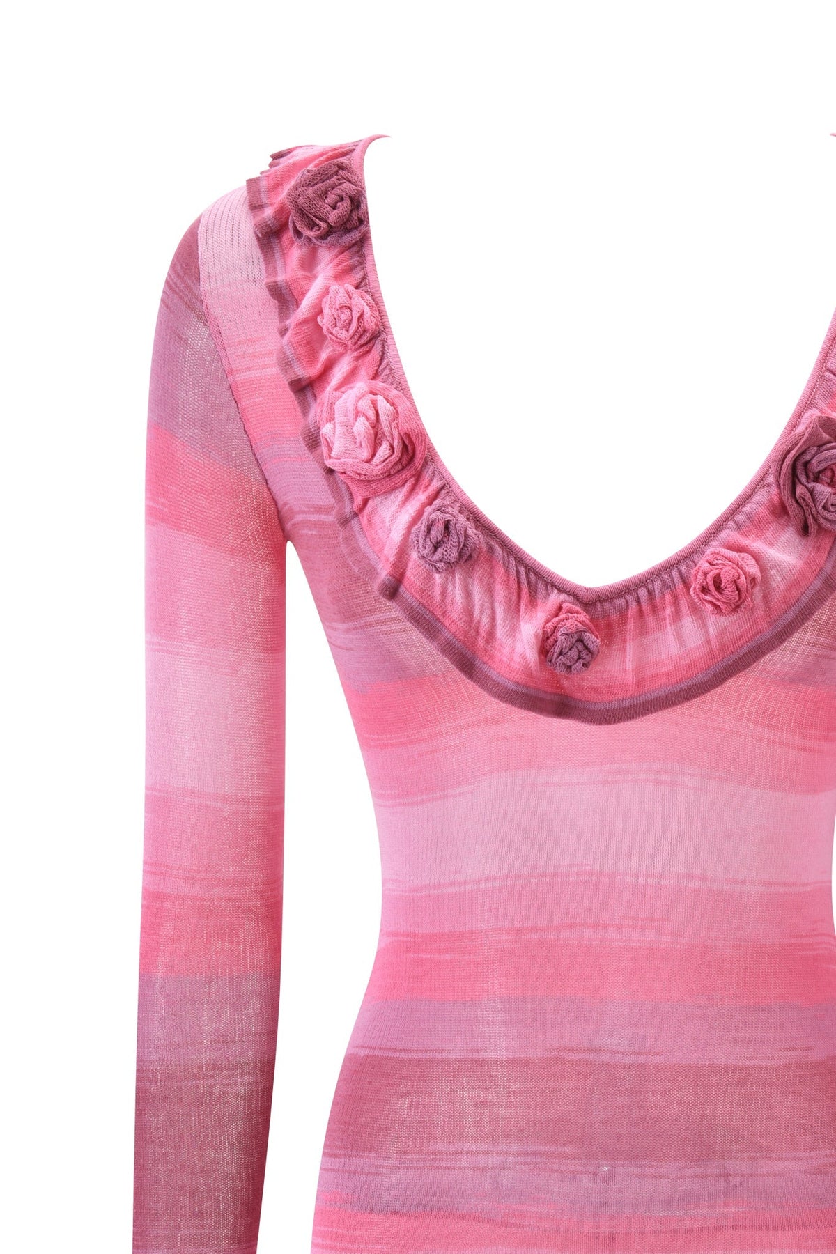 Nerissa Knit Mini Dress - Pink Stripe