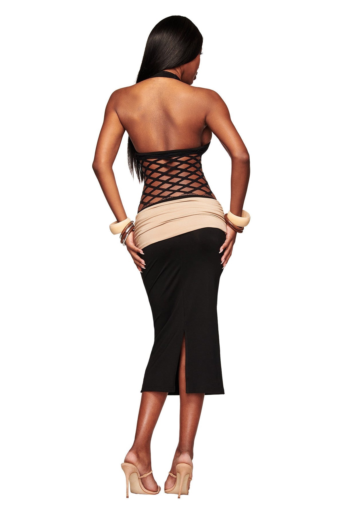 Zoreen Midi Dress - Black