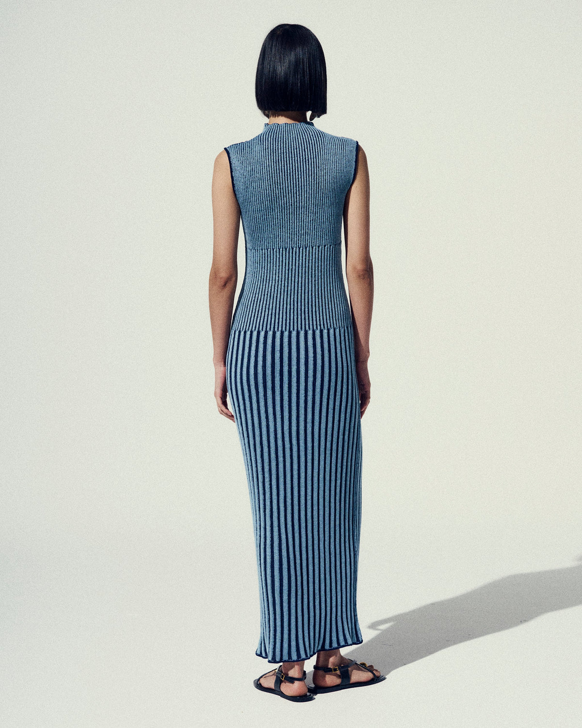 Golfo Maxi Dress | Navy- Light Blue