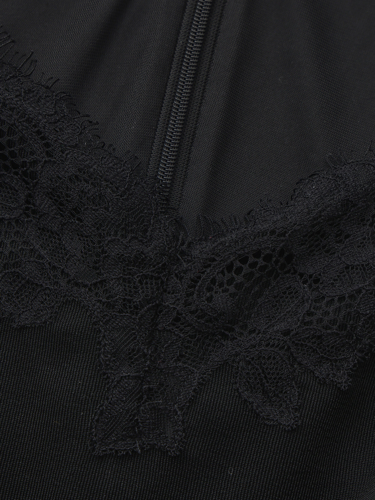 Adriana Lace High-Slit Black Acetate Dress (Final Sale)