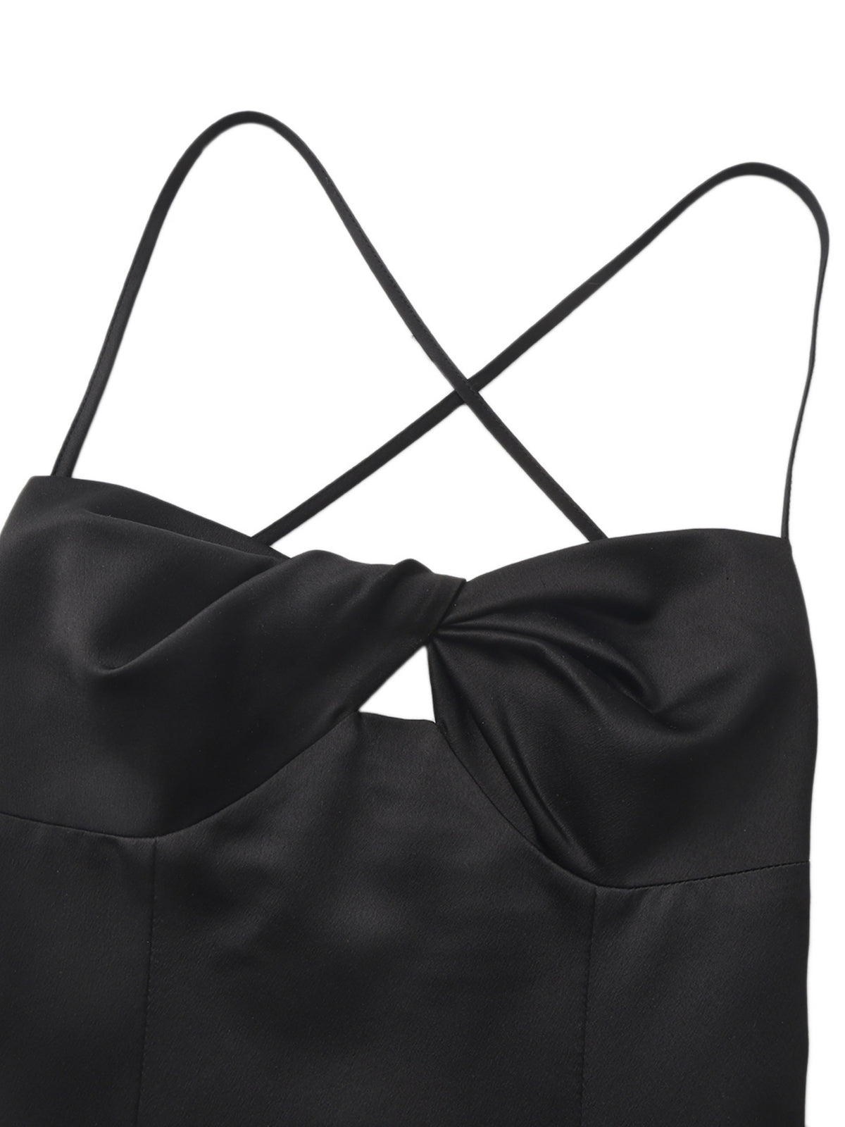 Brielle Twist-Front Black Dress
