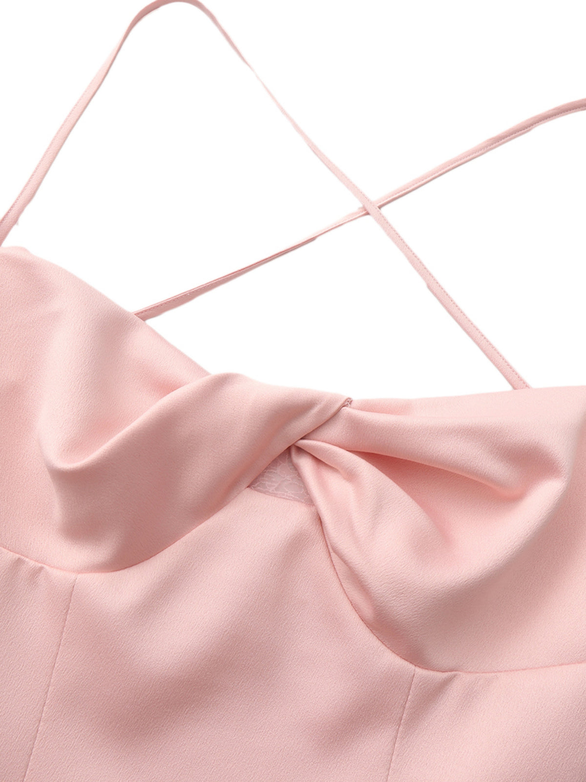 Brielle Twist-Front Peach Pink Dress