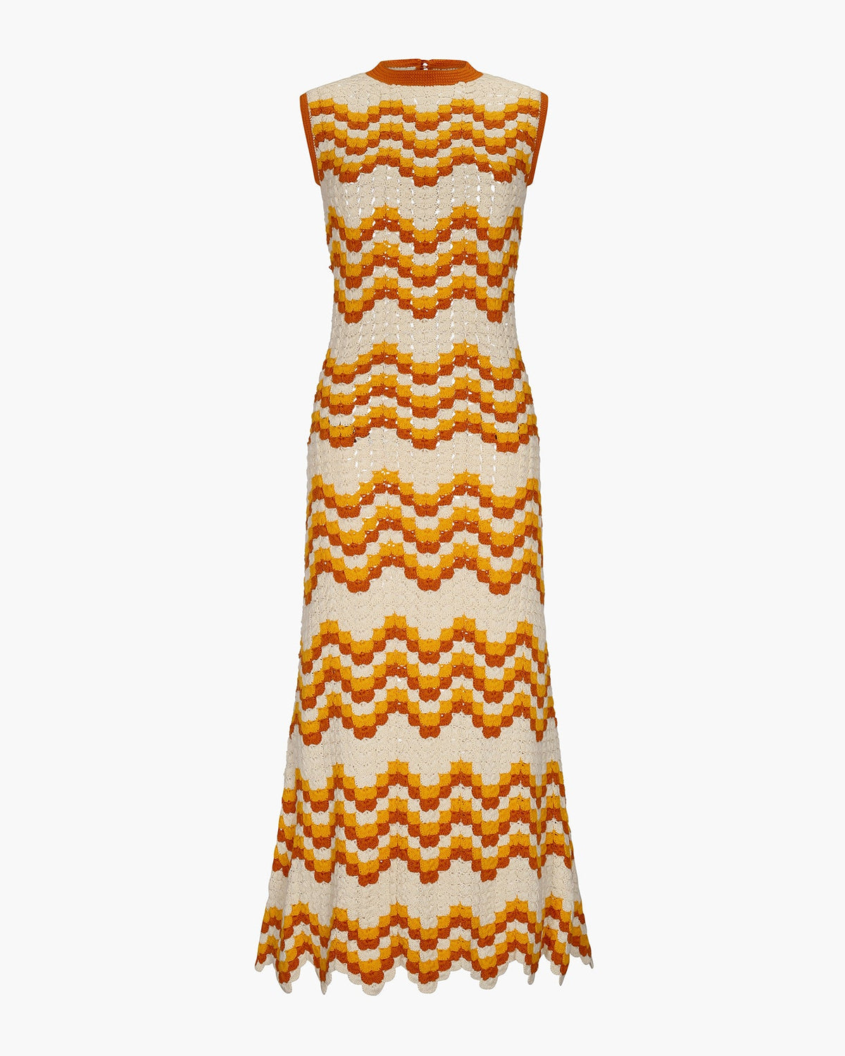 Huayna Crochet Maxi Dress | Yellow - Orange