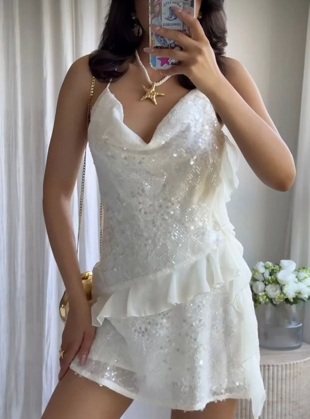 Adeline | Women's Sleeveless Sequin Mini Summer Dress