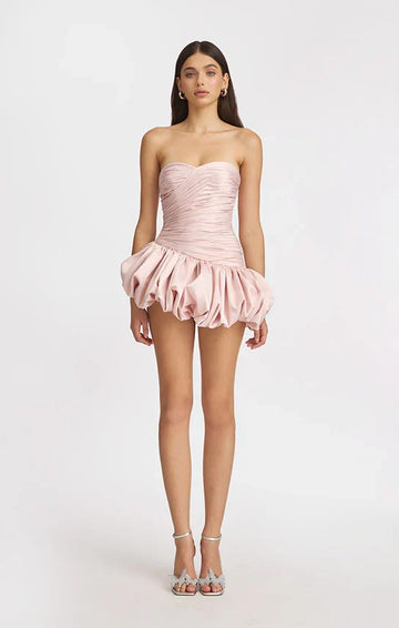 Alia | Women's Strapless Balloon Draped Mini Cocktail Dress