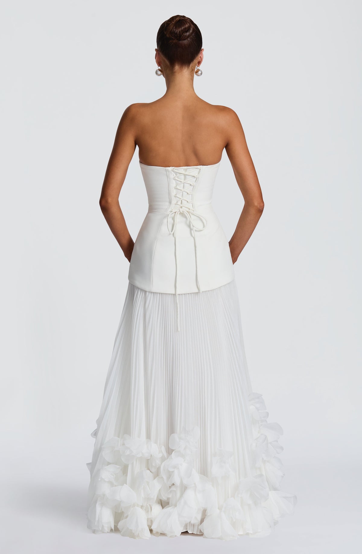 Brighton | Women's Strapless Drop Waist Pleated Maxi Autumn Wedding Guest Dress