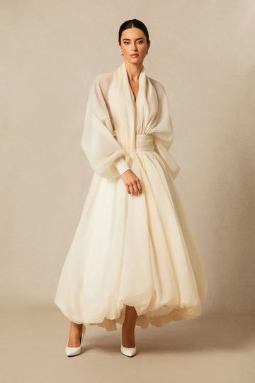 Ellery | Women's Wide Sleeve High Waist A-Line Midi Dress