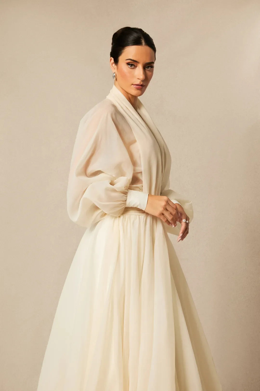 Ellery | Women's Wide Sleeve High Waist A-Line Midi Dress