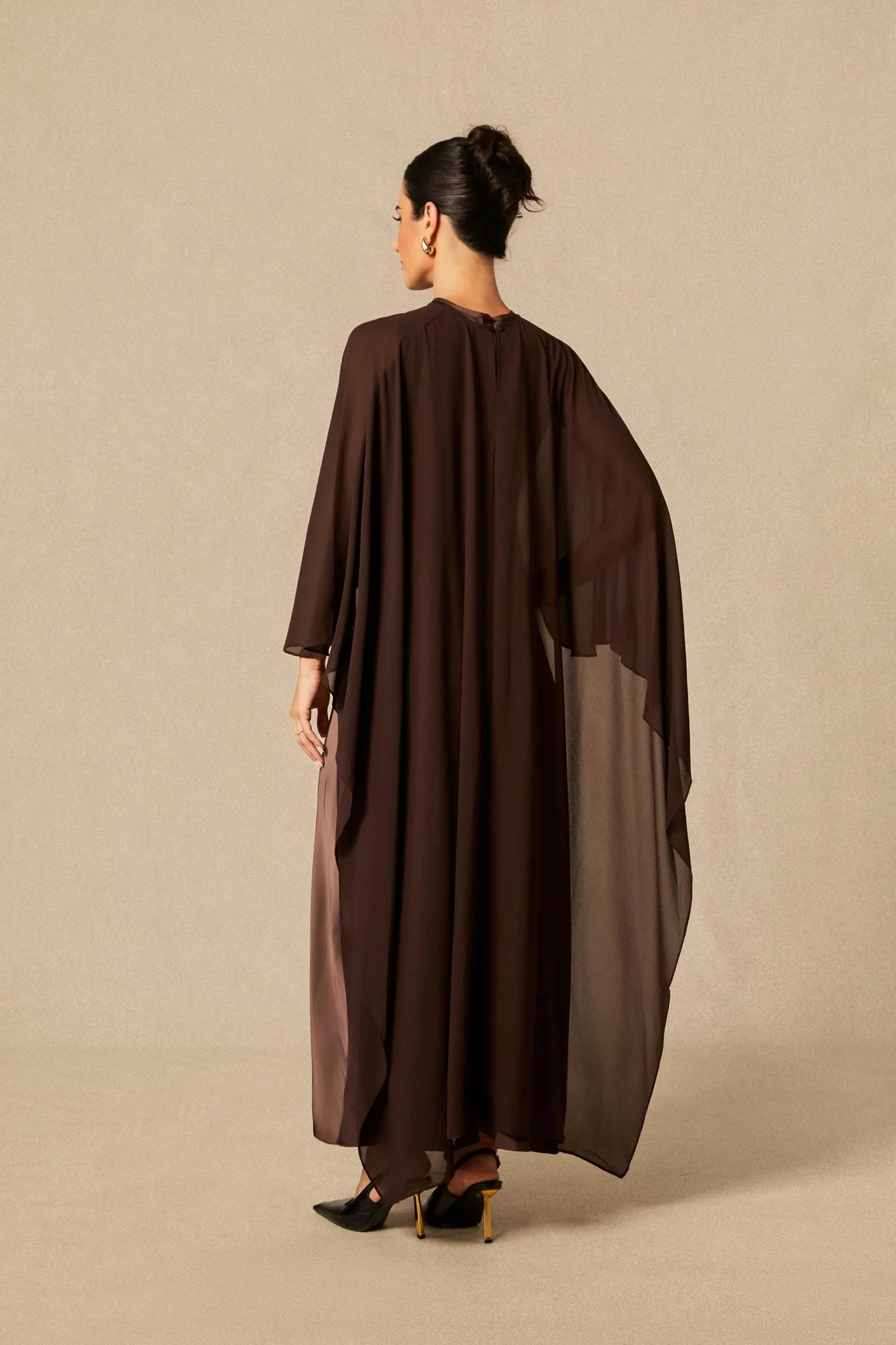 Lainey | Women's Batwing Cape Sleeve Formal Maxi Dress