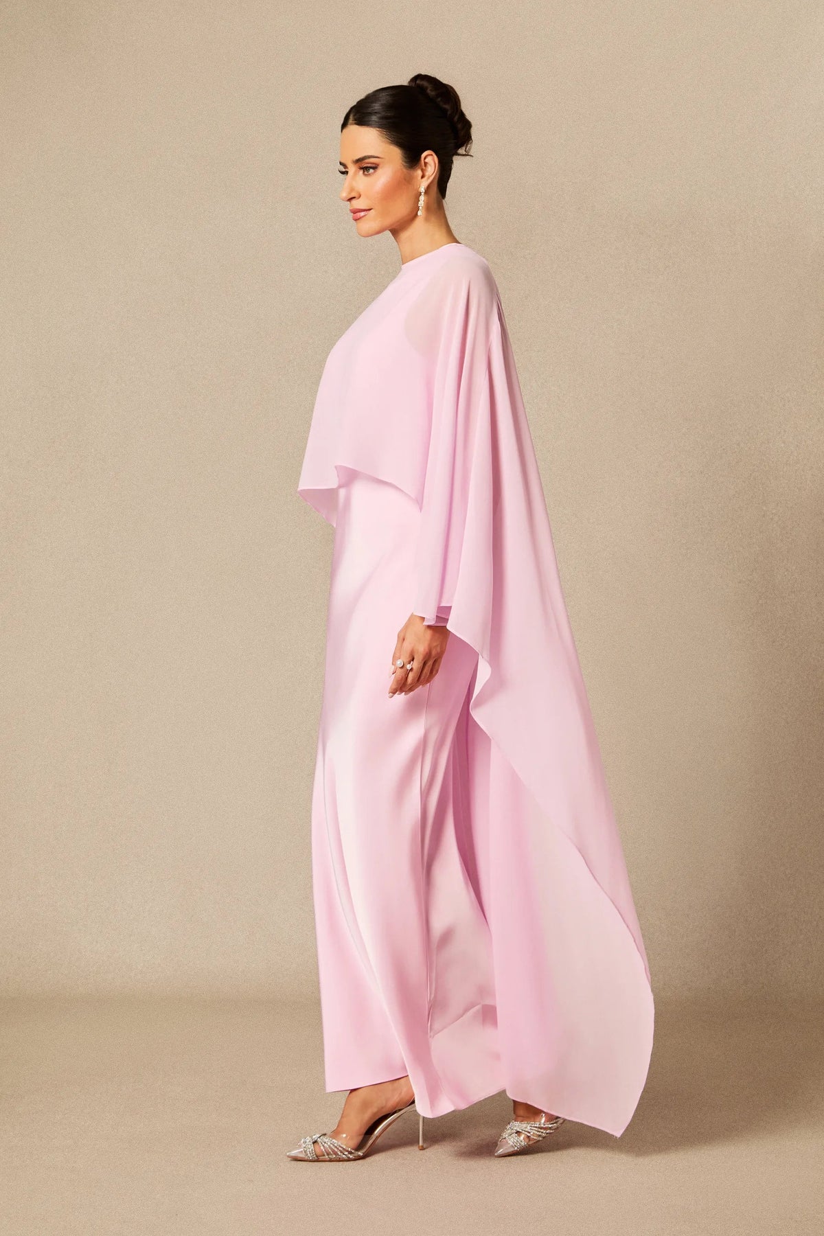 Lainey | Women's Batwing Cape Sleeve Formal Maxi Dress