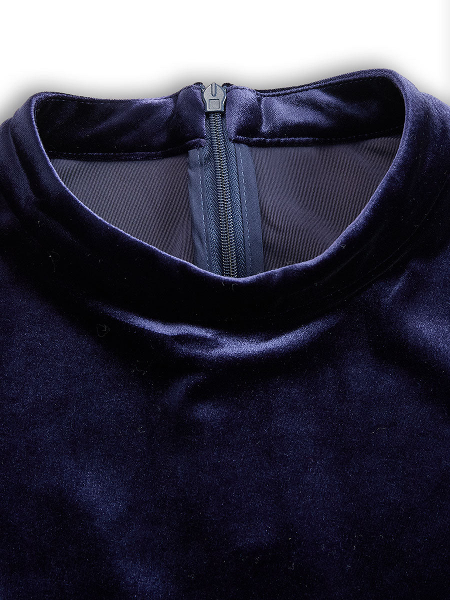 Oakley | Women's Crew Neck Long Sleeve Velvet Midi Dress