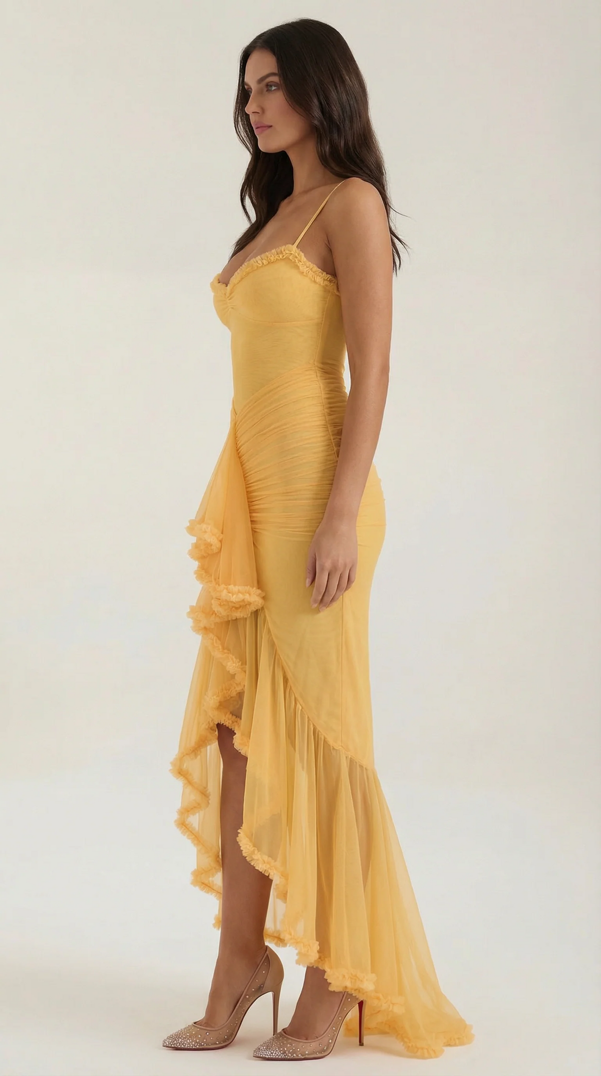 Phoebe | Women's Sleeveless Ruffle Maxi Autumn Wedding Guest Dress