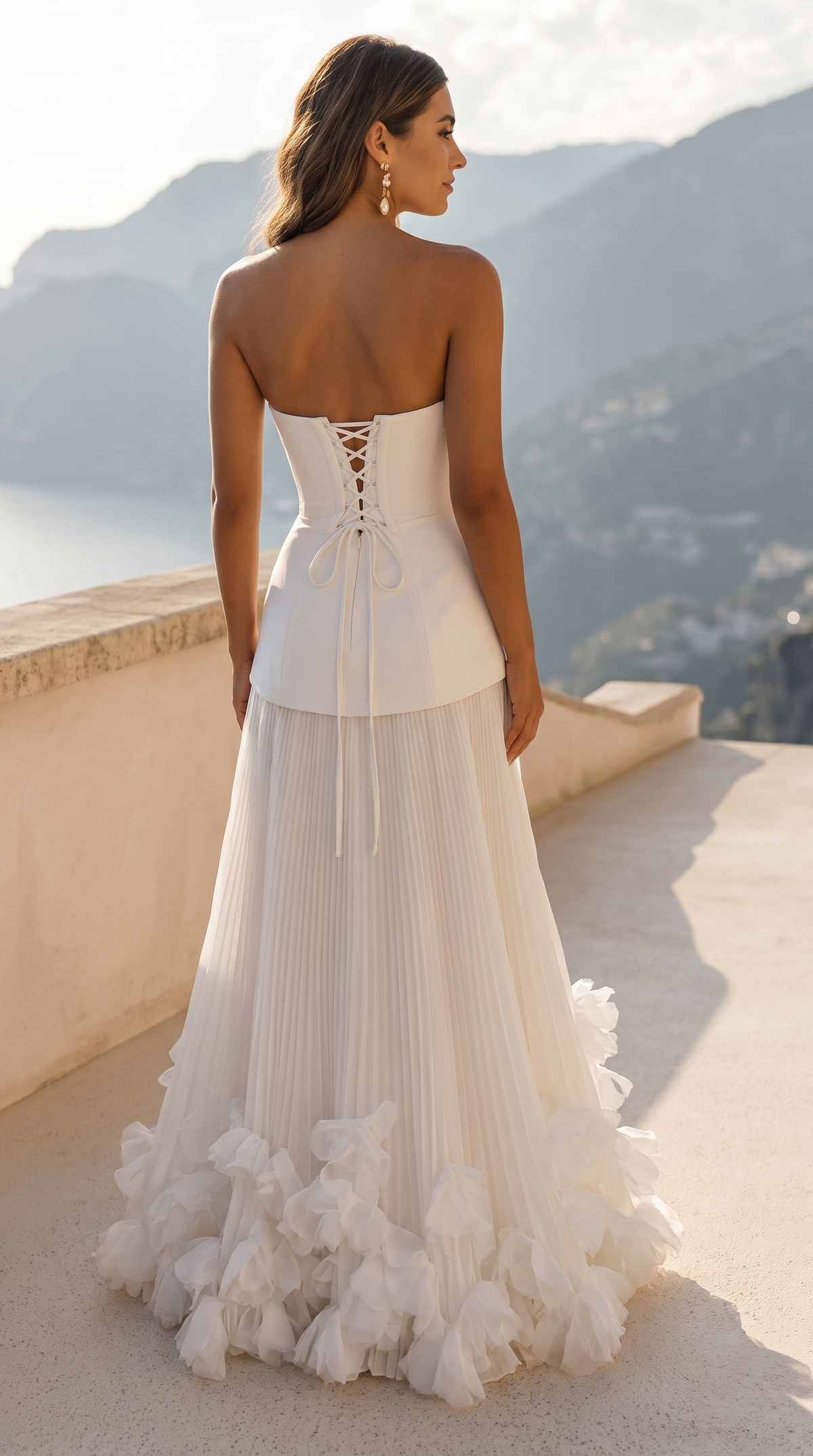Prairie | Women's Corset Strapless Pleated Maxi Autumn Wedding Guest Dress
