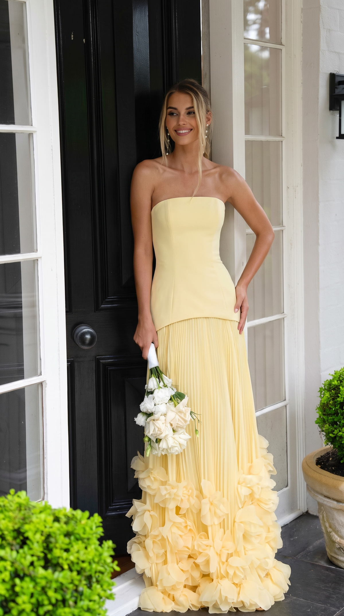 Prairie | Women's Corset Strapless Pleated Maxi Autumn Wedding Guest Dress