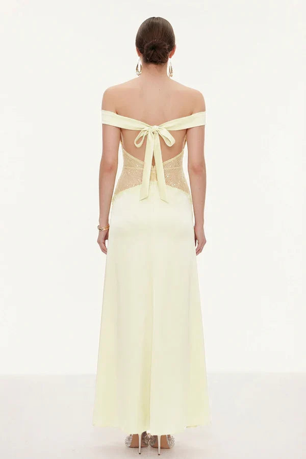 Selene | Women's Lace Plunge Backless Maxi Dress