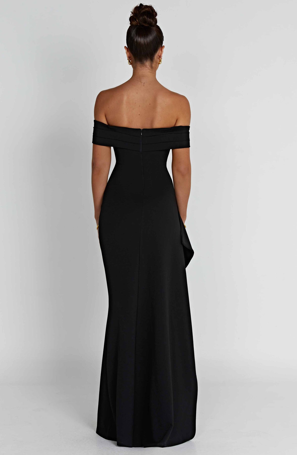 Zelda | Women's Ruched Bodice Side Draped Maxi Autumn Festive Party Dress