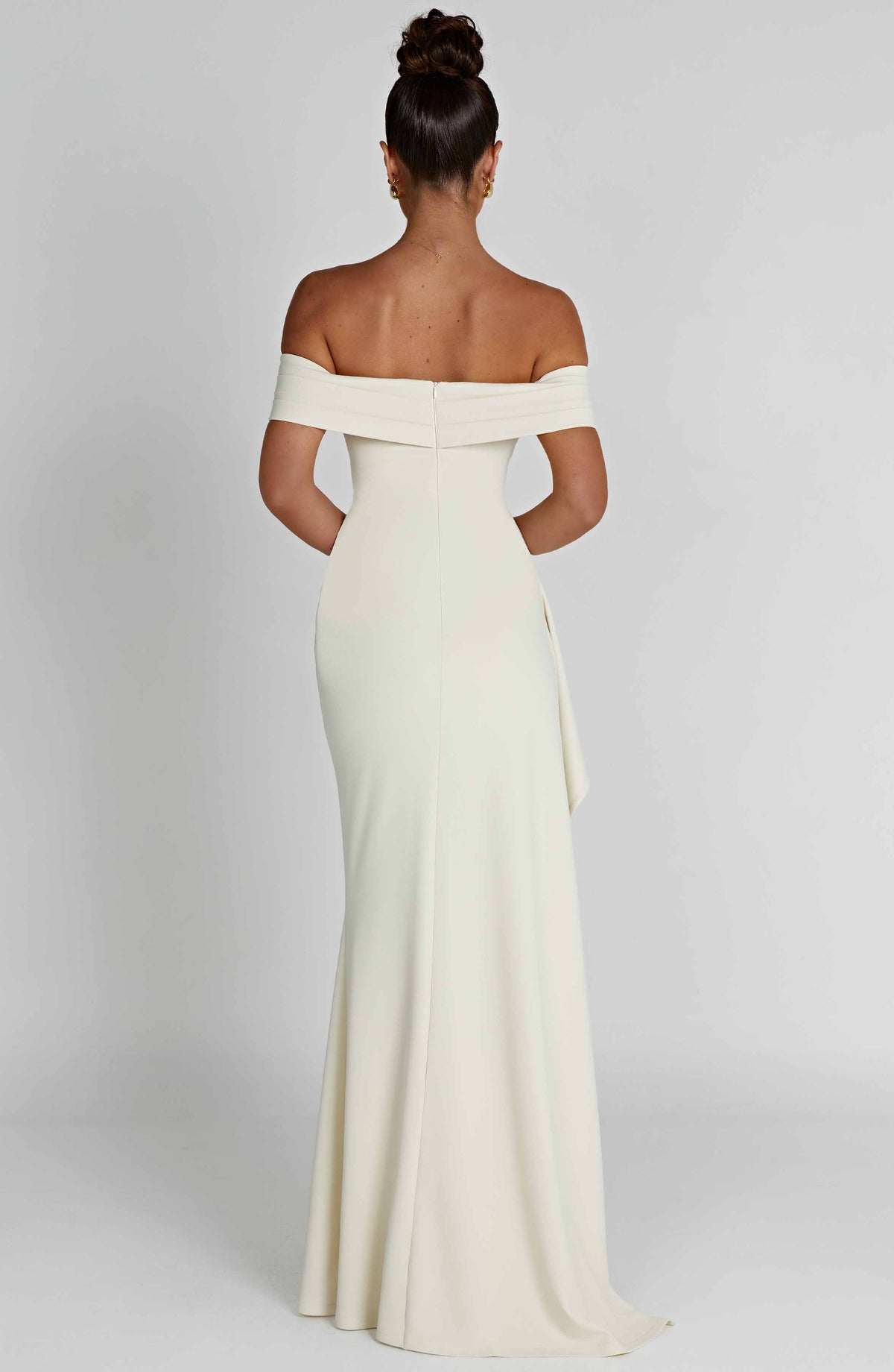 Zelda | Women's Ruched Bodice Side Draped Maxi Autumn Festive Party Dress