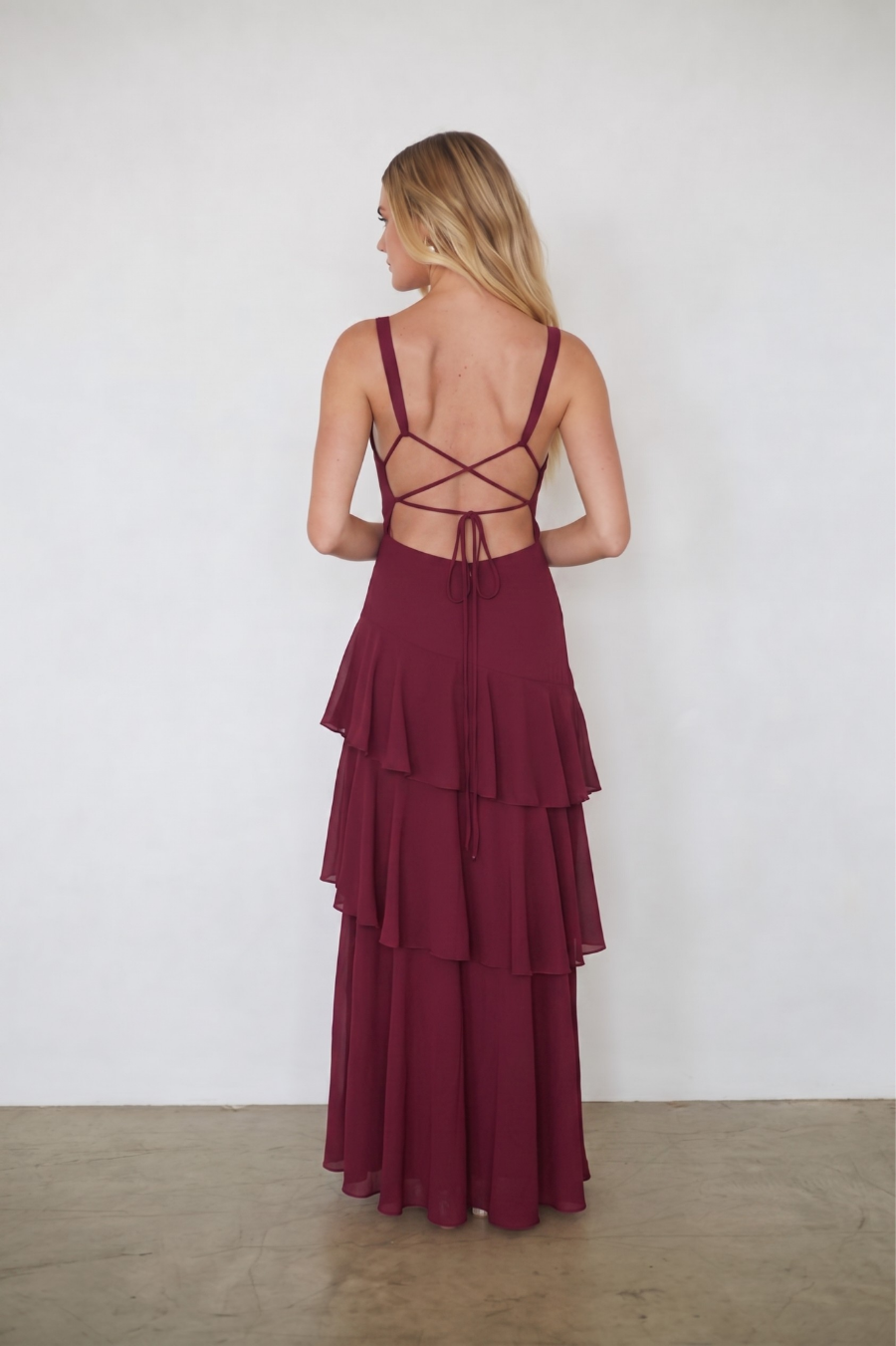 Cassidy Mesh Ruffle Maxi Dress