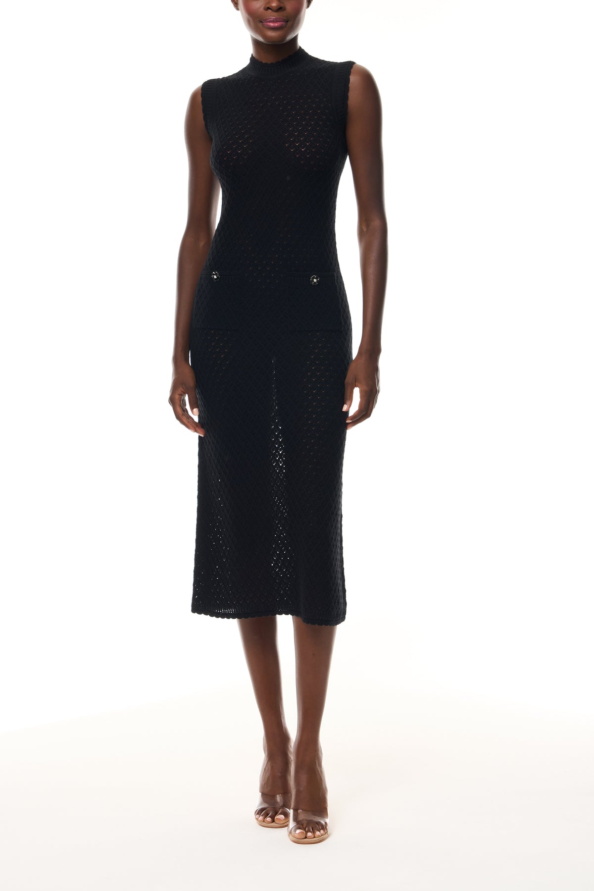 Noir Lace Knit Shift Dress