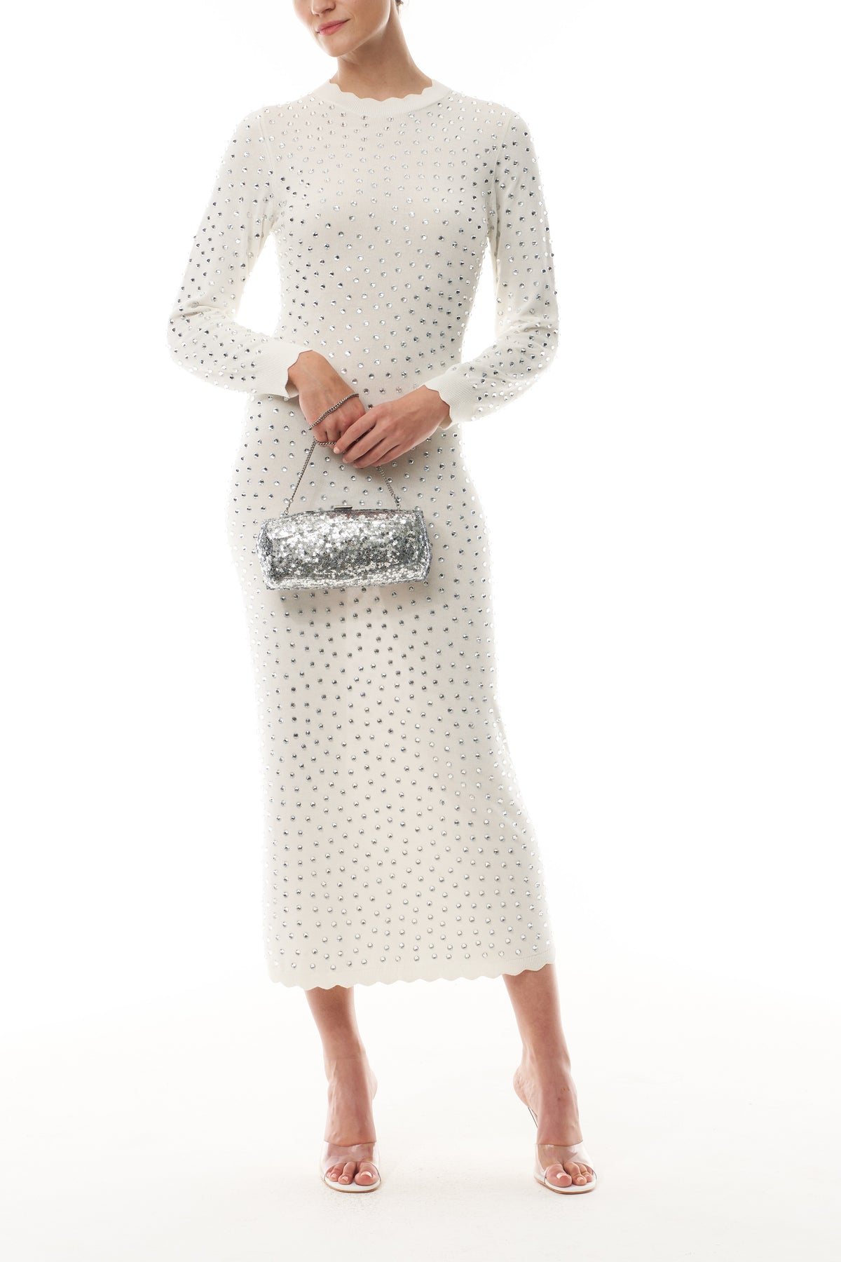 Long Sleeve Crystal Dress