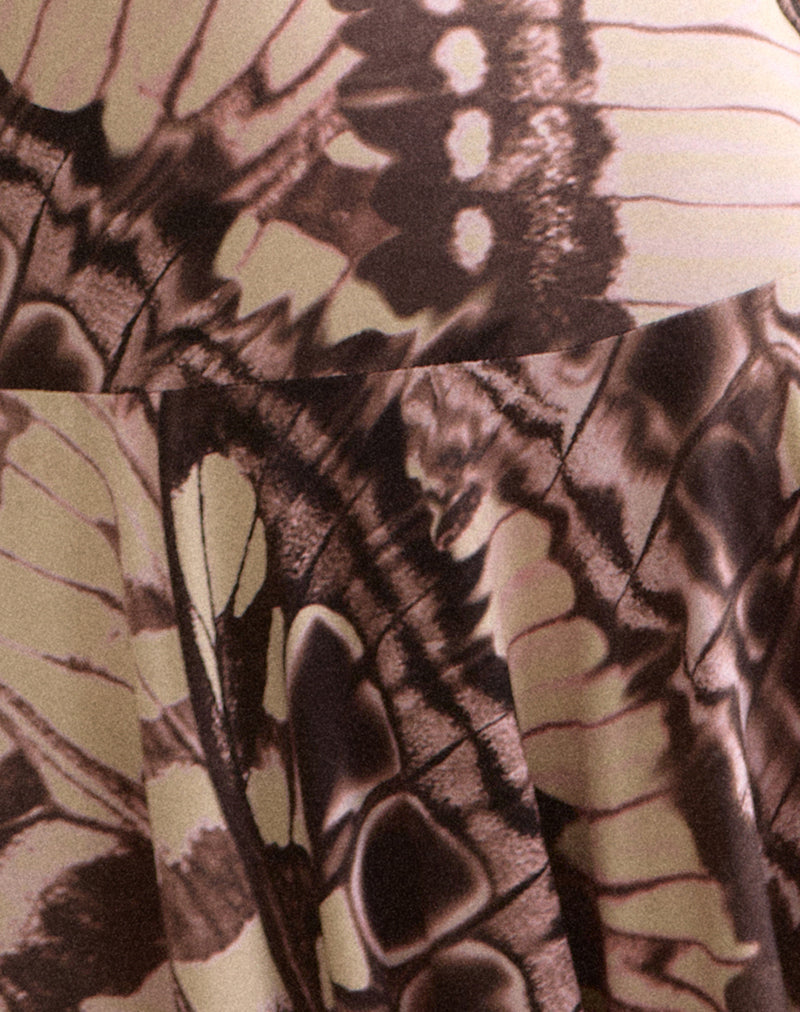 Kalon Strappy Mini Dress in Enchanted Brown
