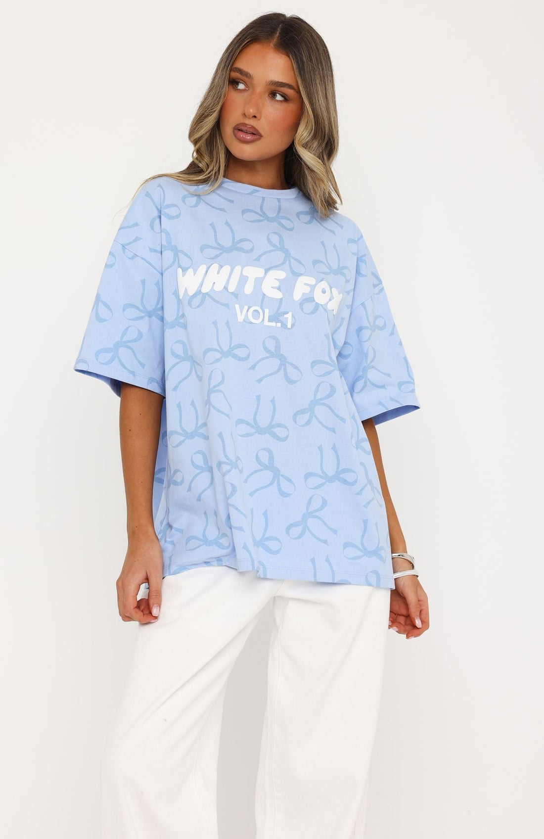 Vol. 1 Oversized Tee Blue Bow