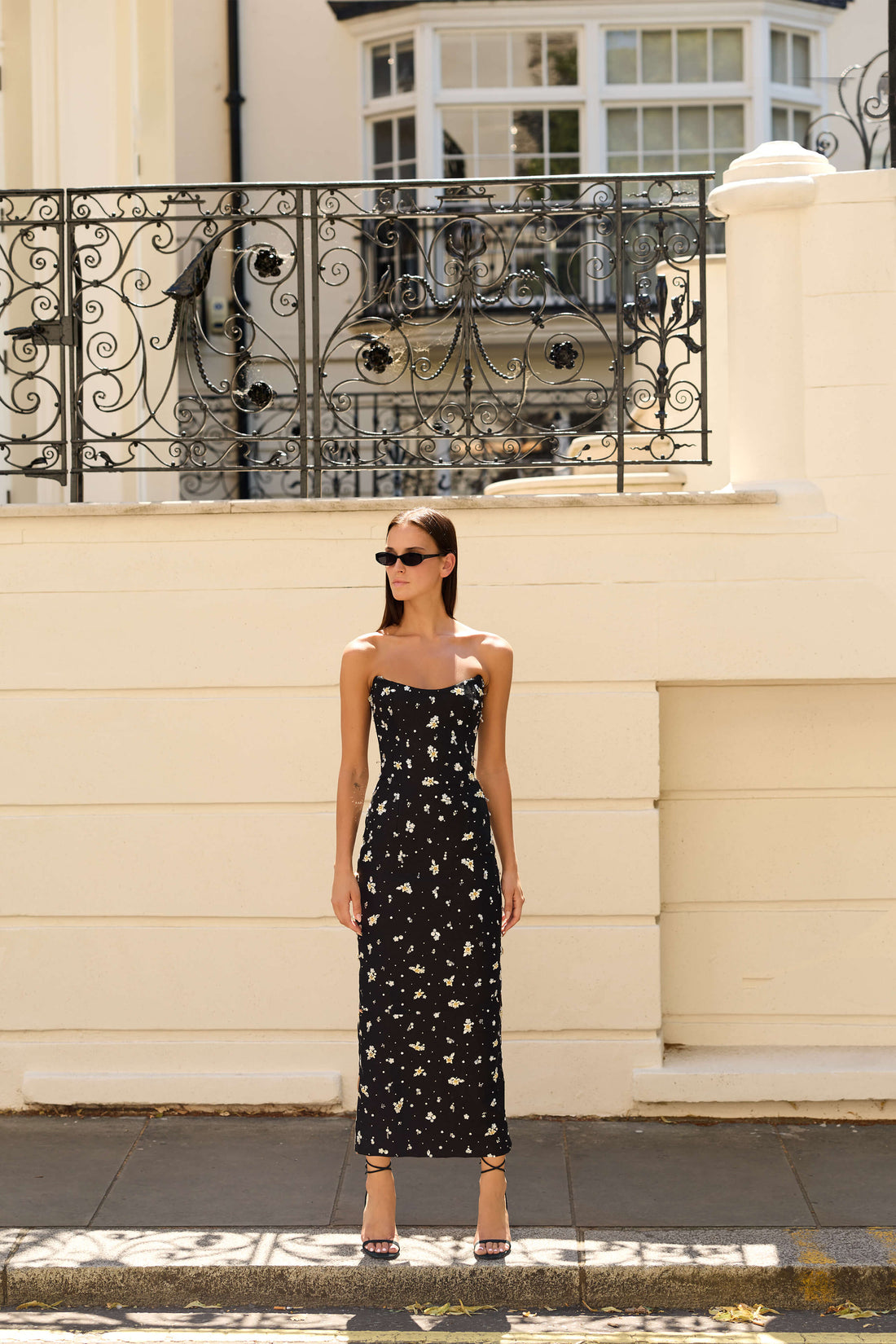 Petite Fleur Embroidered Cocktail Dress